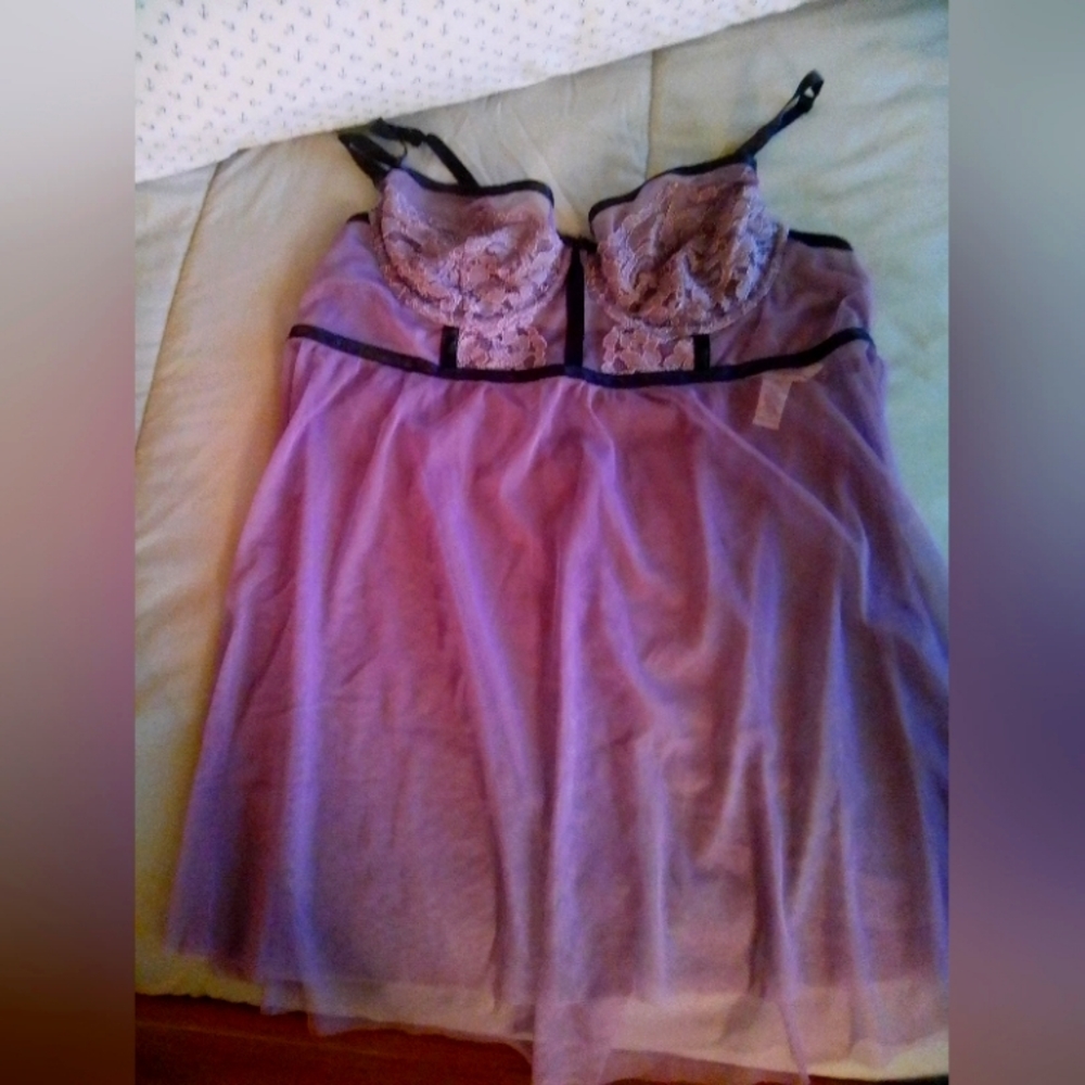 Purple sheer and sexy babydoll